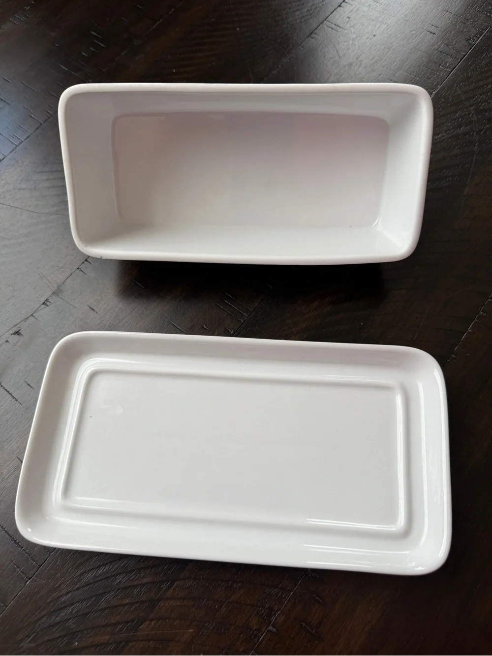 White Ceramic Bunny Butter Dish Very Good /Like new